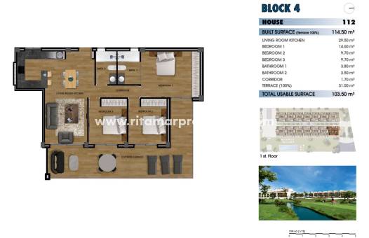 Neubau - Wohnung - Los Alcázares - La Serena Golf